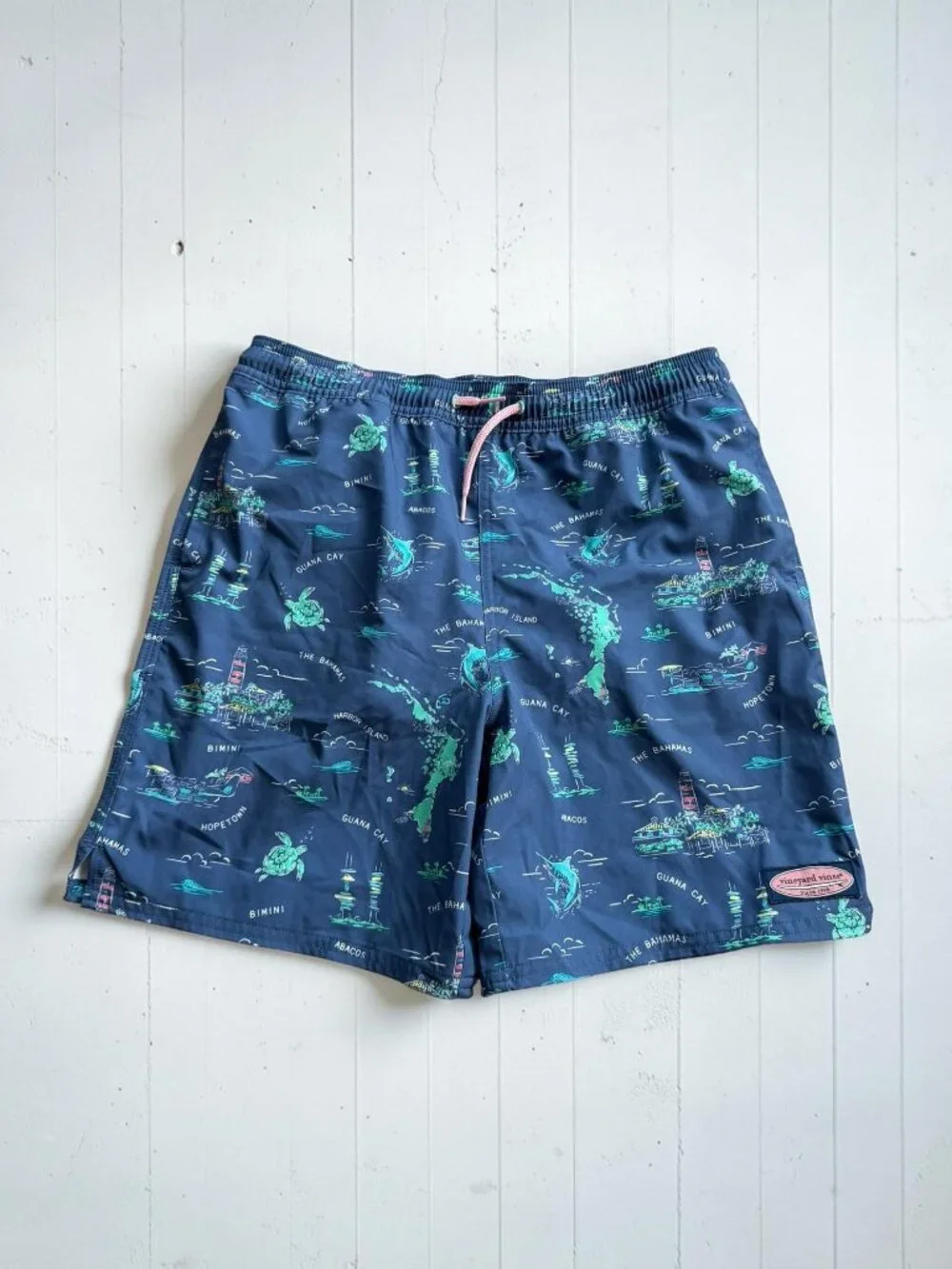 VINEYARD VINES Boys Blue Bermuda Swim Shorts Size Large